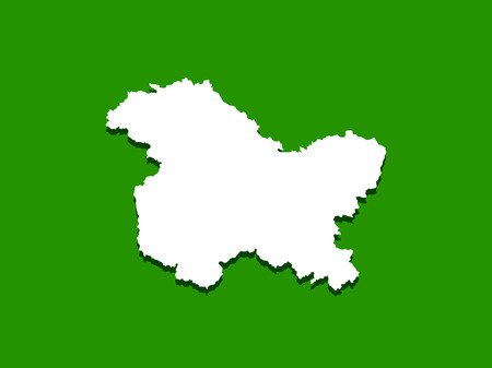 illustration of Jammu & Kashmir map on green backgroundのイラスト素材