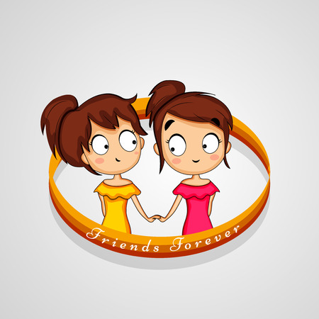 An illustration of elements of friendship day background.のイラスト素材