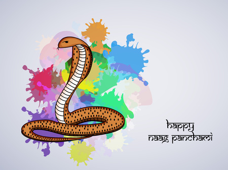 Illustration of Snake for Hindu festival Naag Panchami celebrated in Indiaのイラスト素材