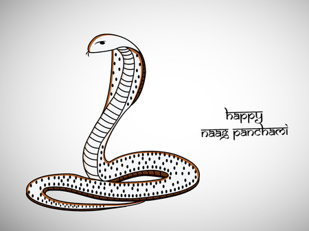 Illustration of Snake for Hindu festival Naag Panchami celebrated in Indiaのイラスト素材