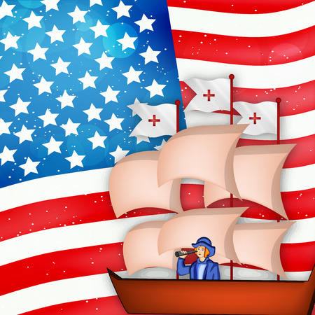 illustration of elements of Columbus Day Backgroundのイラスト素材