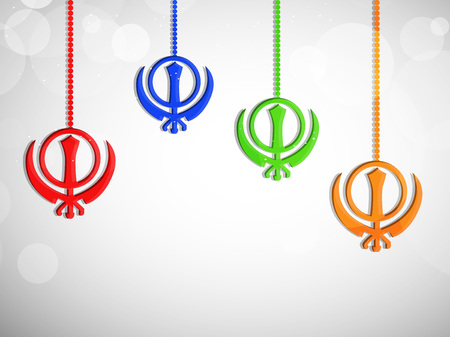 Illustration of elements of Sikh festival Guru Nanak Jayanti Backgroundのイラスト素材
