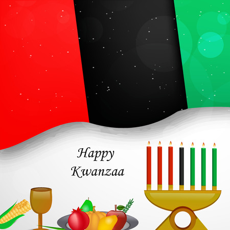 Illustration of elements of Kwanzaa Background. Kwanzaa is a week long celebration held in the United States to honor universal African heritage and cultureのイラスト素材