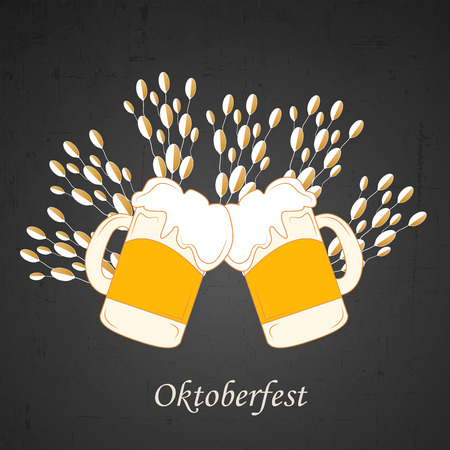 Illustration of elements of Folk festival Oktoberfest background.のイラスト素材