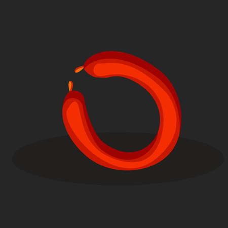 Illustration of Red Meat isolated on black background.のイラスト素材