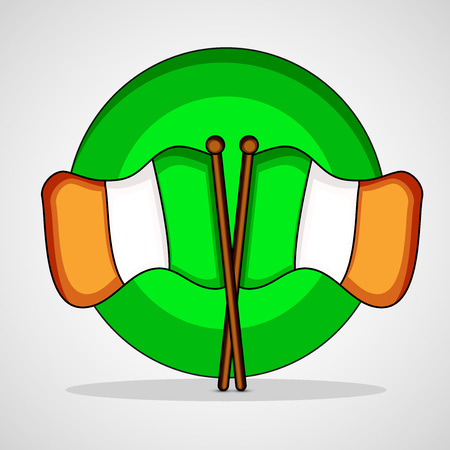 Illustration of Ireland flags on the occasion of Ireland festival St. Patrick'sのイラスト素材
