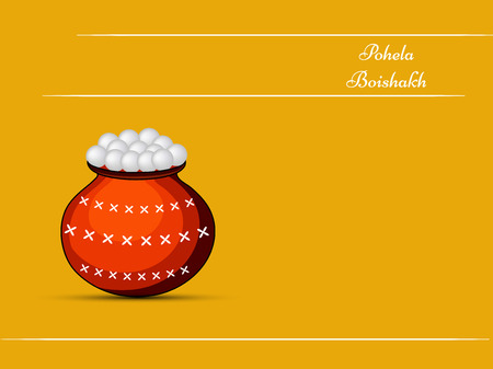Illustration of background for Indian festival State west bengal, Bengali new yearのイラスト素材