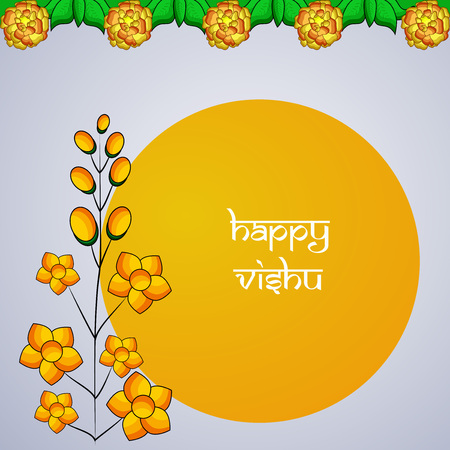 illustration of Indian State kerala Hindu festival Vishu Backgroundのイラスト素材