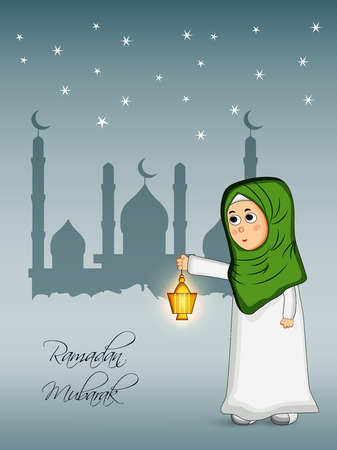 Illustration of Muslim festival Eid/Ramadan backgroundのイラスト素材