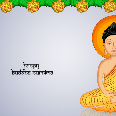 Illustration of background for Hindu Buddhism festival Buddha Purnimaのイラスト素材