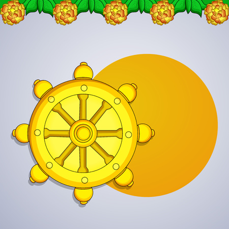 Illustration of background for Hindu Buddhism festival Buddha Purnimaのイラスト素材