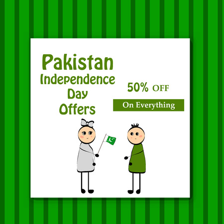 Illustration of background for Pakistan Independence Dayのイラスト素材