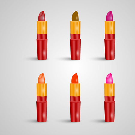 Illustration of background with Lipstick with different shadesのイラスト素材