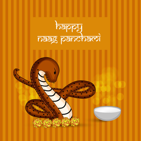 Illustration of background for the occasion of hindu religious festival Naag Panchami celebrated in Indiaのイラスト素材
