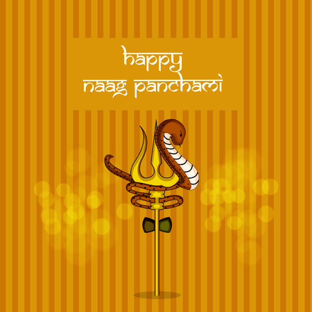 Illustration of background for the occasion of hindu religious festival Naag Panchami celebrated in Indiaのイラスト素材