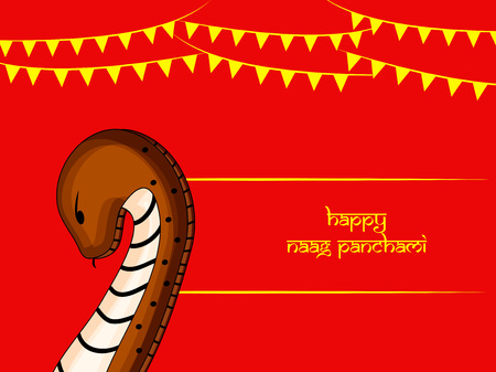Illustration of background for the occasion of hindu religious festival Naag Panchami celebrated in Indiaのイラスト素材