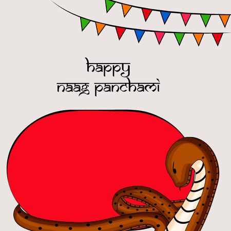 Illustration of background for the occasion of hindu religious festival Naag Panchami celebrated in Indiaのイラスト素材
