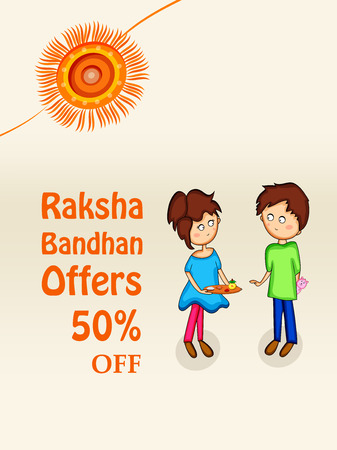 Illustration of Hindu festival Raksha Bandhan Backgroundのイラスト素材