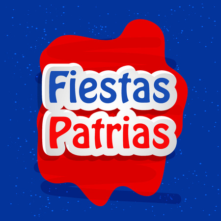 illustration of elements of Chile's National Independence Day Fiestas Patrias backgroundのイラスト素材