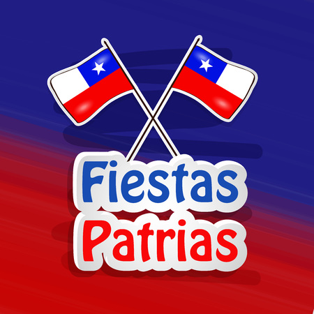 illustration of elements of Chile's National Independence Day Fiestas Patrias backgroundのイラスト素材