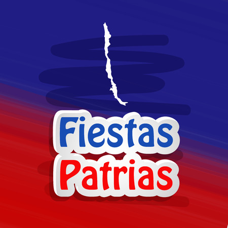 illustration of elements of Chile's National Independence Day Fiestas Patrias backgroundのイラスト素材