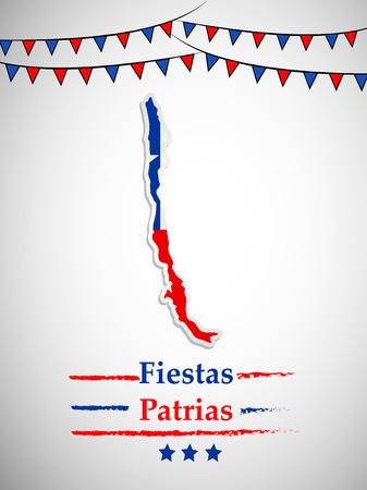 illustration of elements of Chile's National Independence Day Fiestas Patrias backgroundのイラスト素材