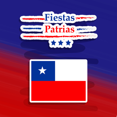 illustration of elements of Chile's National Independence Day Fiestas Patrias backgroundのイラスト素材