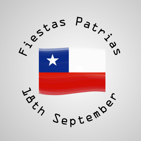 illustration of elements of Chile's National Independence Day Fiestas Patrias backgroundのイラスト素材