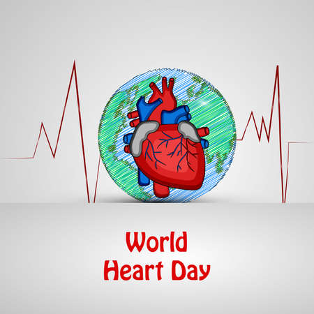 illustration of elements of World Heart Day Background