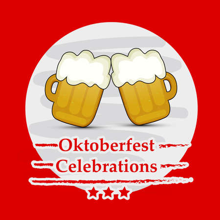 illustration of elements of beer festival Oktoberfest backgroundのイラスト素材