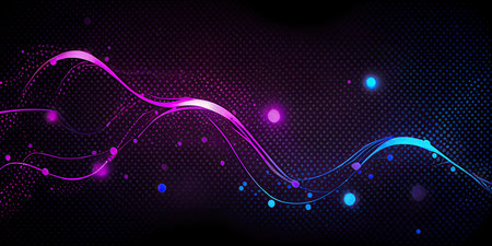 Abstract technology background with glowing lines. Vector illustration. Eps 10.の素材