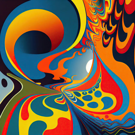 abstract background with a psychedelic pattern in the style of the 80sの素材