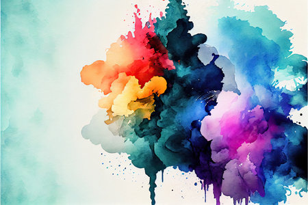 Abstract colorful watercolor for background. Digital art painting. Illustration.の素材