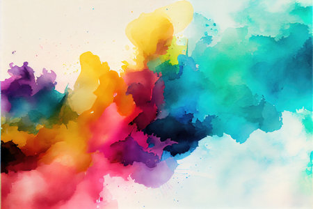 Abstract watercolor background. Colorful vector illustration. Digital art painting.の素材