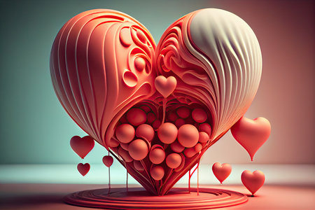 Valentine's day background. 3D rendering, 3D illustration.の素材