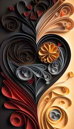 Abstract heart on a dark background. Vector illustration for your design.の素材