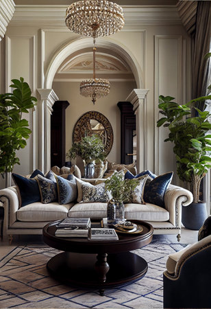 Luxury living room interior. Living room with classic furniture.の素材