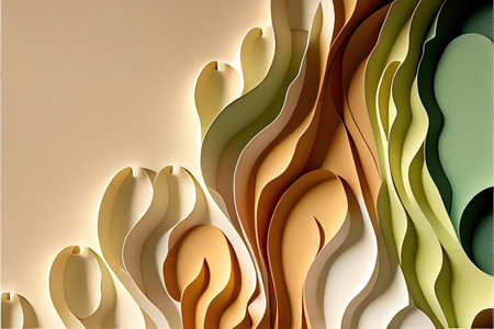 Paper cut background. Abstract paper cut background. 3d rendering.の素材