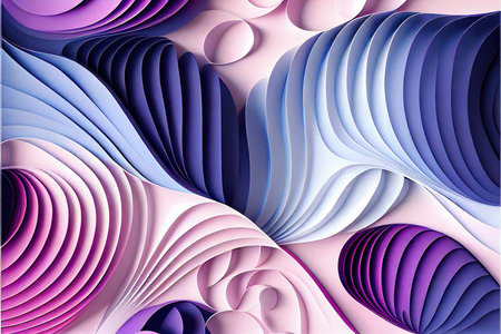 Abstract background with 3d paper cut shapes in purple and blue colorsの素材