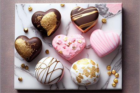 Valentine's day chocolate heart-shaped chocolatesle backgroundの素材