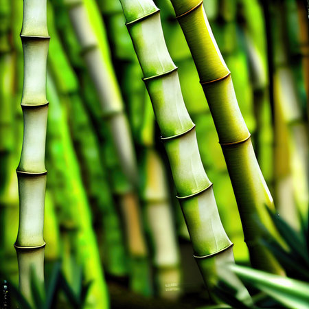 bamboo in the forest, closeup of photo with color effectの素材