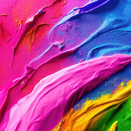 Colorful abstract background of oil paint smears on the wall.の素材