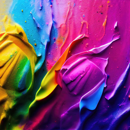 Colorful abstract background of oil paint on canvas close-up.の素材