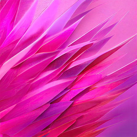 Abstract background with pink and purple feathers. 3d render illustration.の素材