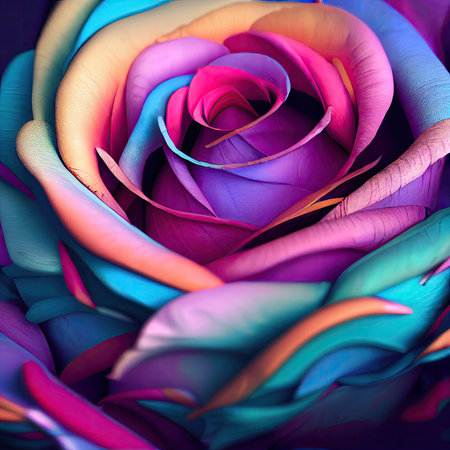 Macro closeup of fractal rose, digital artwork for creative graphic designの素材