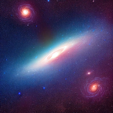 Stars of a planet and galaxy in a free spaceの素材