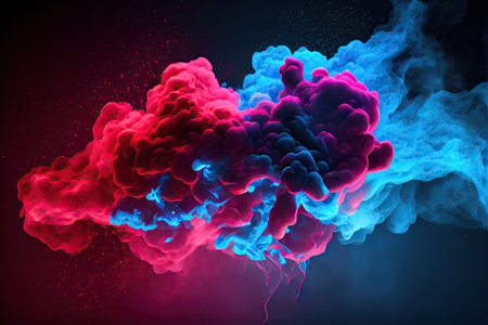 Abstract colorful smoke on a dark background. 3d rendering, 3d illustration.の素材