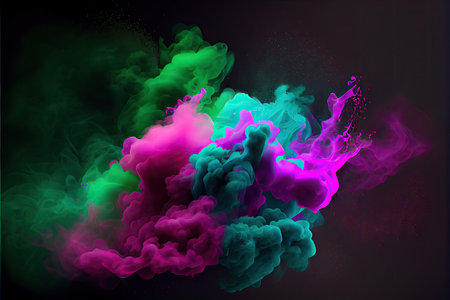 Colorful smoke on a black background. Abstract background for design.の素材