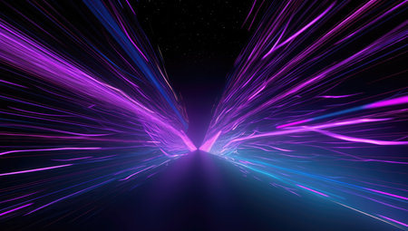 Abstract background with lines, 3d rendering, computer digital drawing.の素材