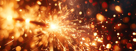 sparkler on a dark background close-up. New Year conceptの素材